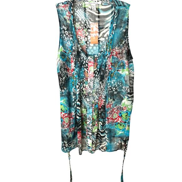 American Rag Semi Sheer Sleeveless Blouse Plus Size OX 12W - Picture 2 of 6